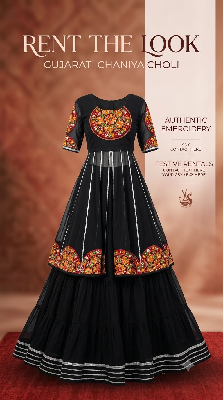 Sample 6, traditional Gujarati Chaniya Choli from Rent The Look